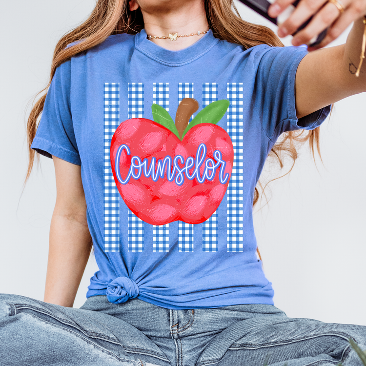 Counselor Striped Apple DTF Transfer