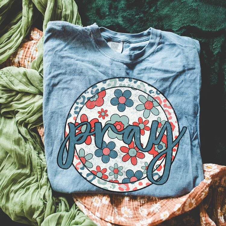 Pray Patriotic Floral DTF Transfer