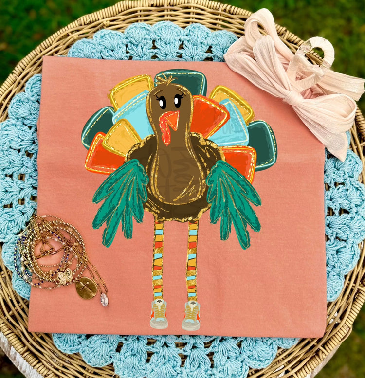 Preppy Turkey Thanksgiving DTF Transfer