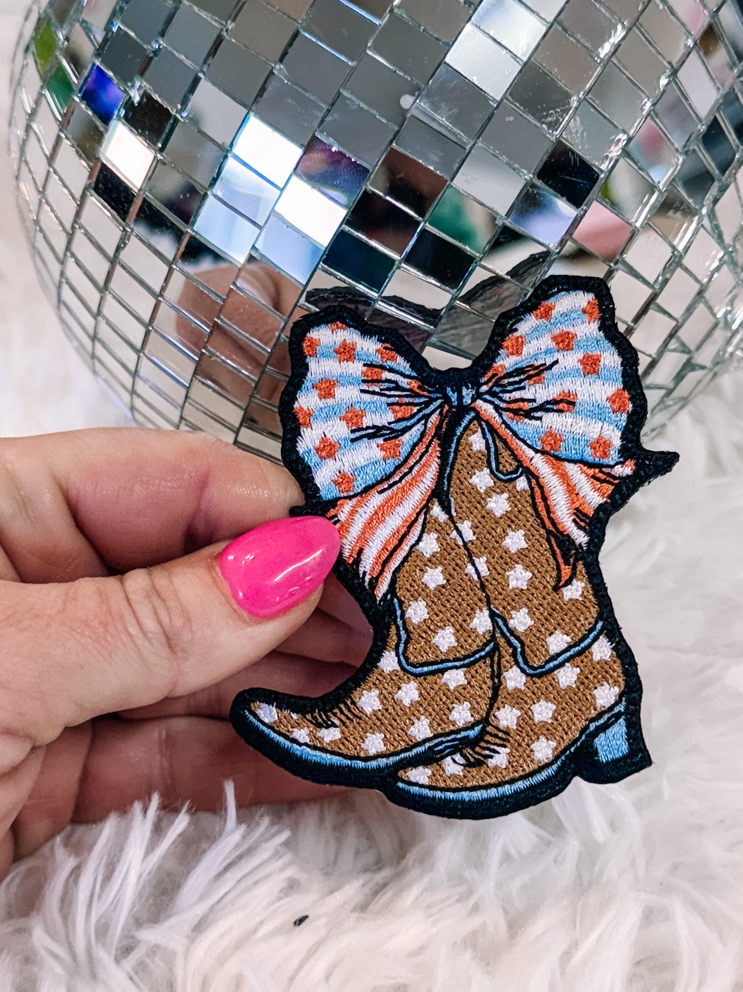 Patriotic Cowgirl Boot Western 4th of July Hat/Pocket Patch