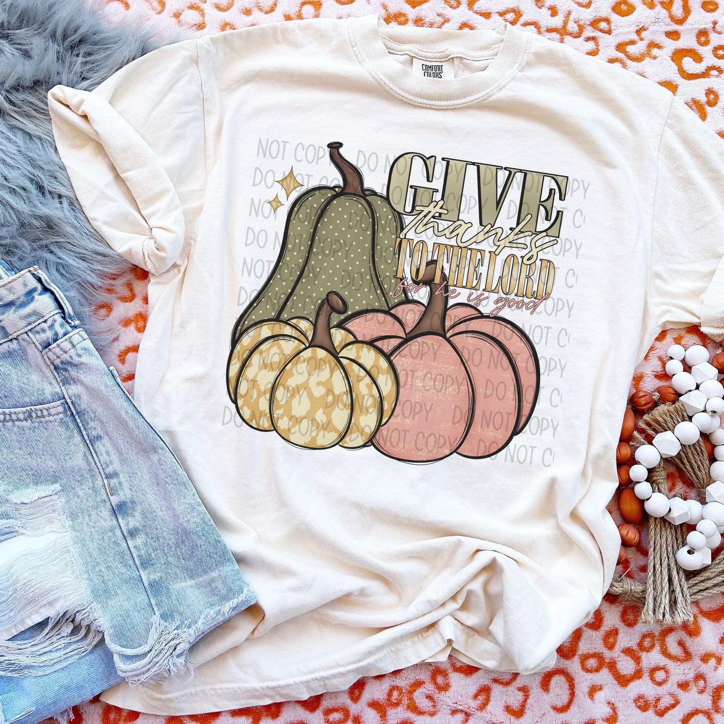 Give Thanks to the Lord Version 2 Fall/Thanksgiving DTF Transfer