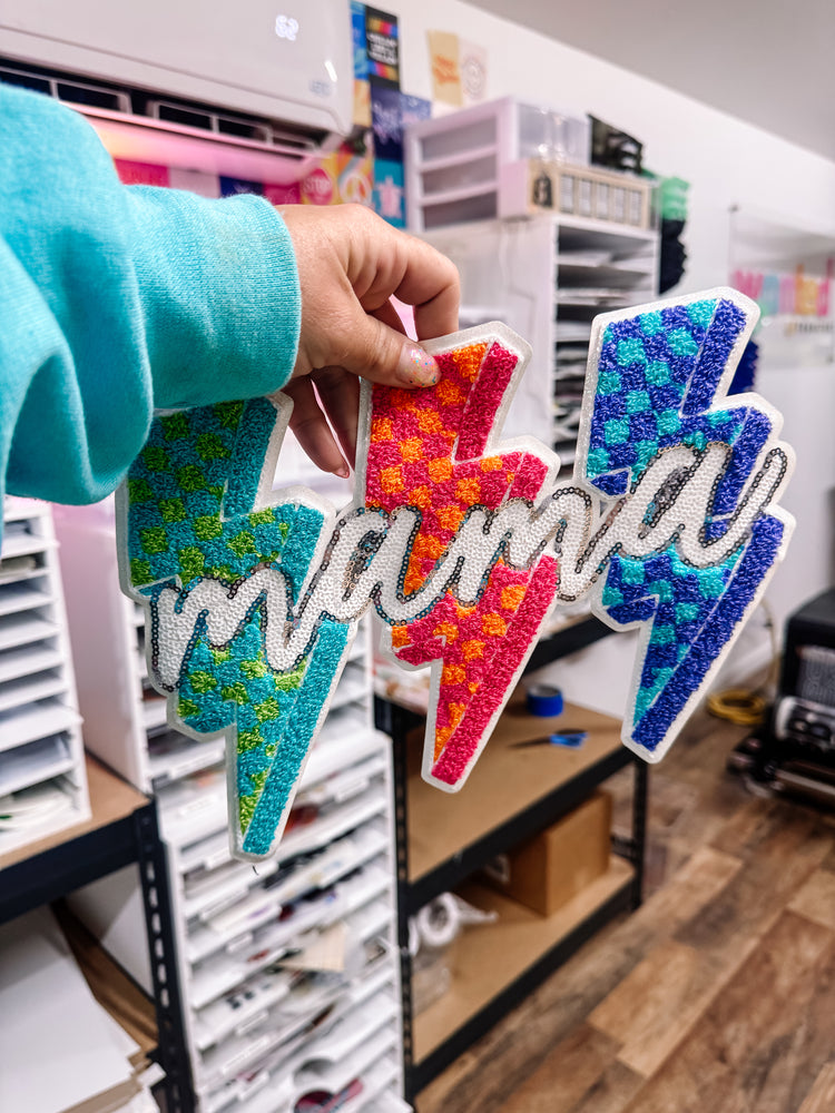 Checkered Mama Chenille Patch (Adult Size)