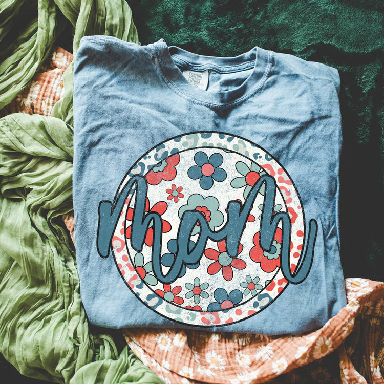 Mom Patriotic Floral DTF Transfer
