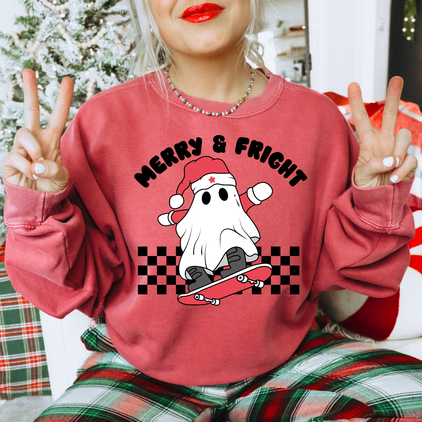 Checkered Merry & Fright DTF Transfer