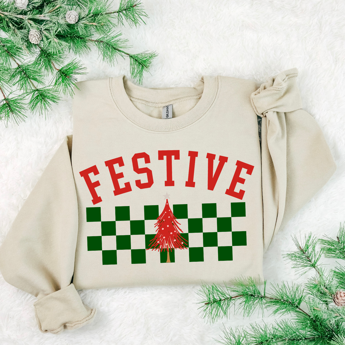 Checkered Festive DTF Transfer