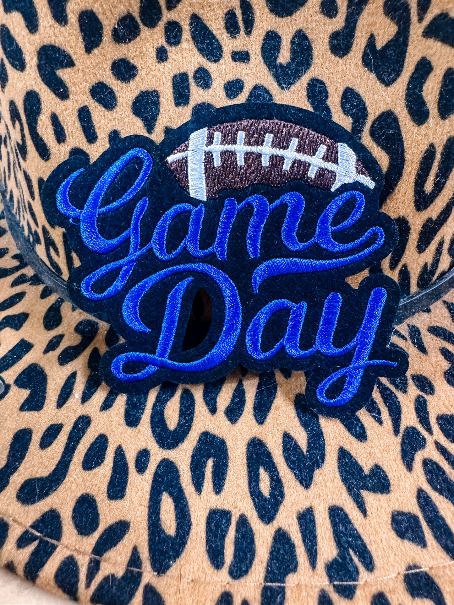 Blue Game Day Football Hat/Pocket Patch