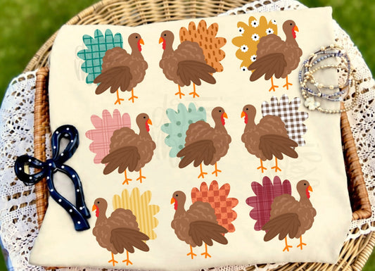 Turkey Collage Thanksgiving DTF Transfer