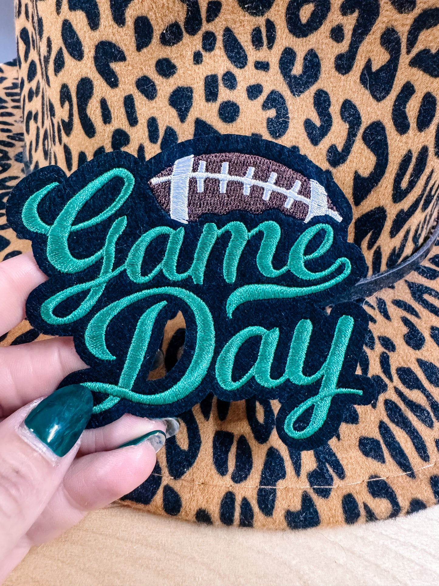 Green Game Day Football Hat/Pocket Patch