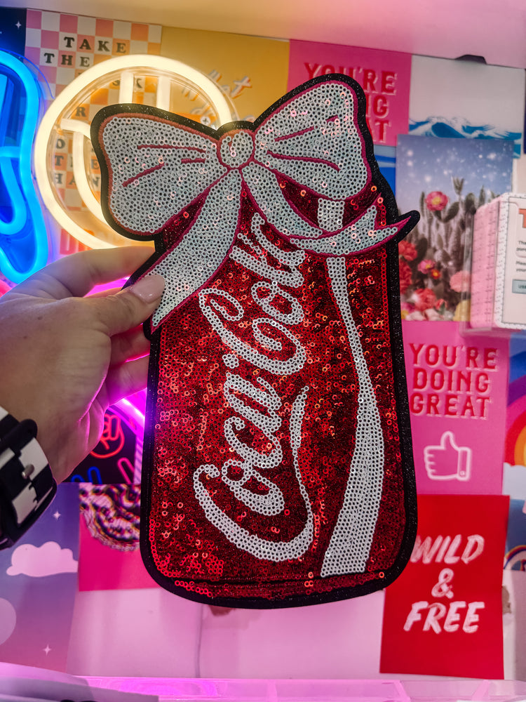 Cola White Coquette Sequin Chenille Patch (Adult Size)