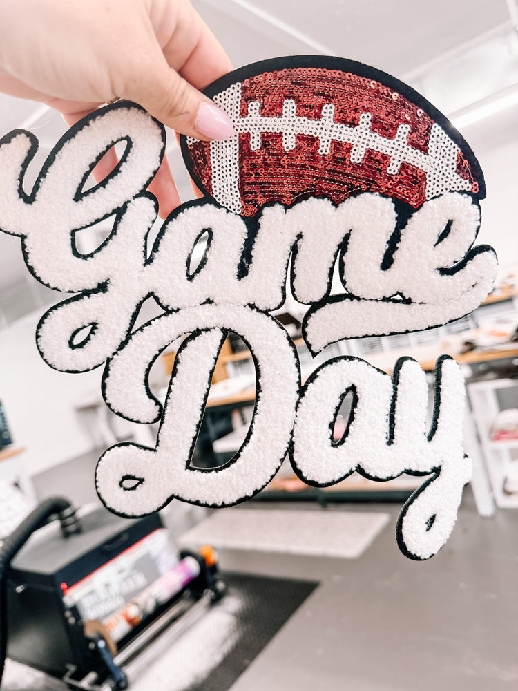 Football Sequin Game Day Chenille Patch