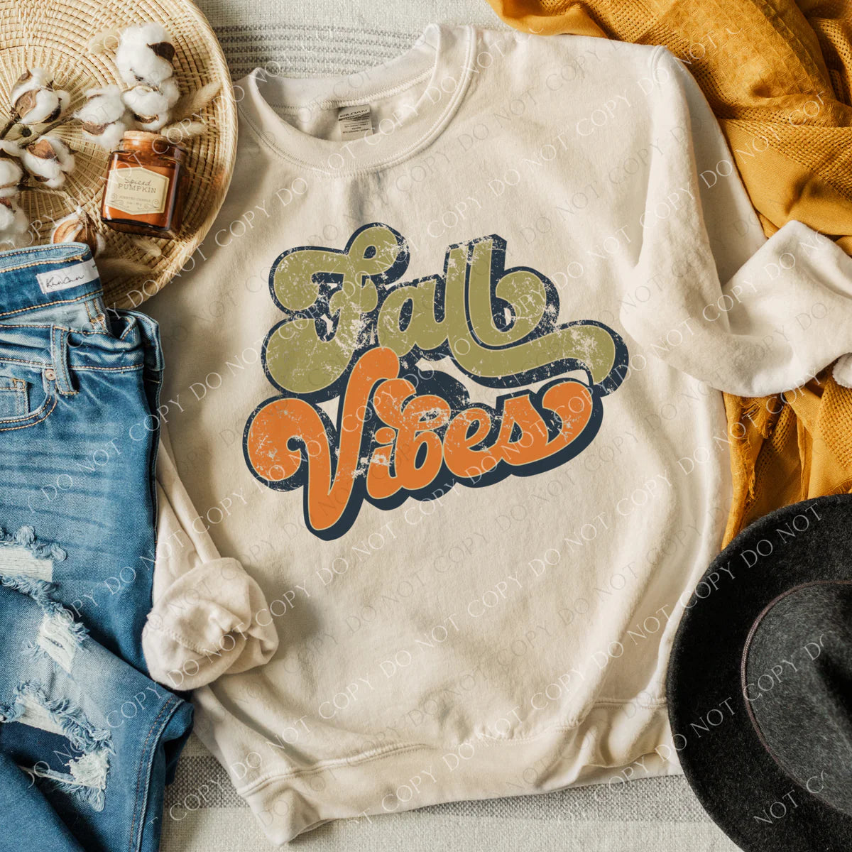 Fall Vibes Distressed Fall DTF Transfer