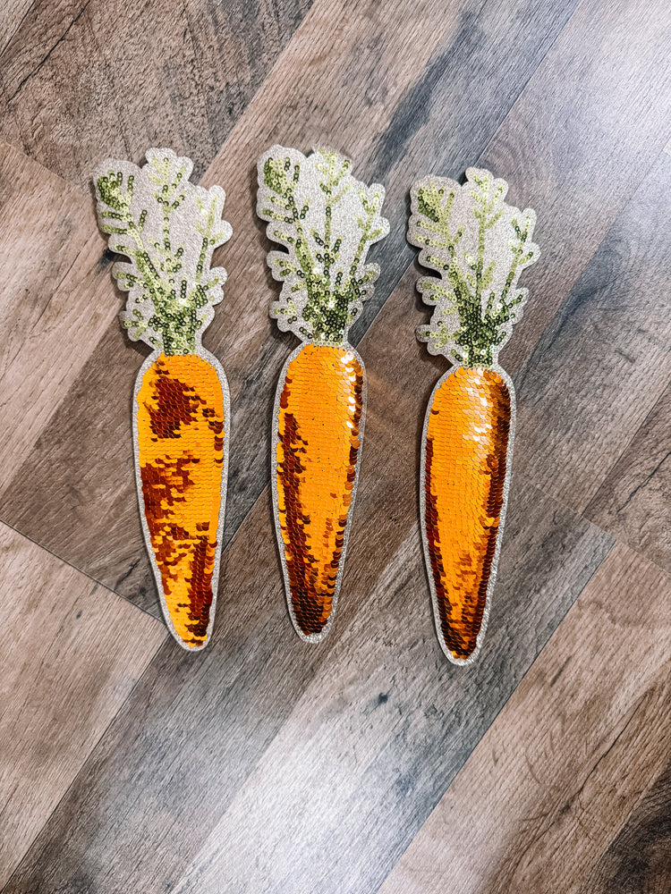 Sequin Carrot Easter Chenille Patch (Set of 3)