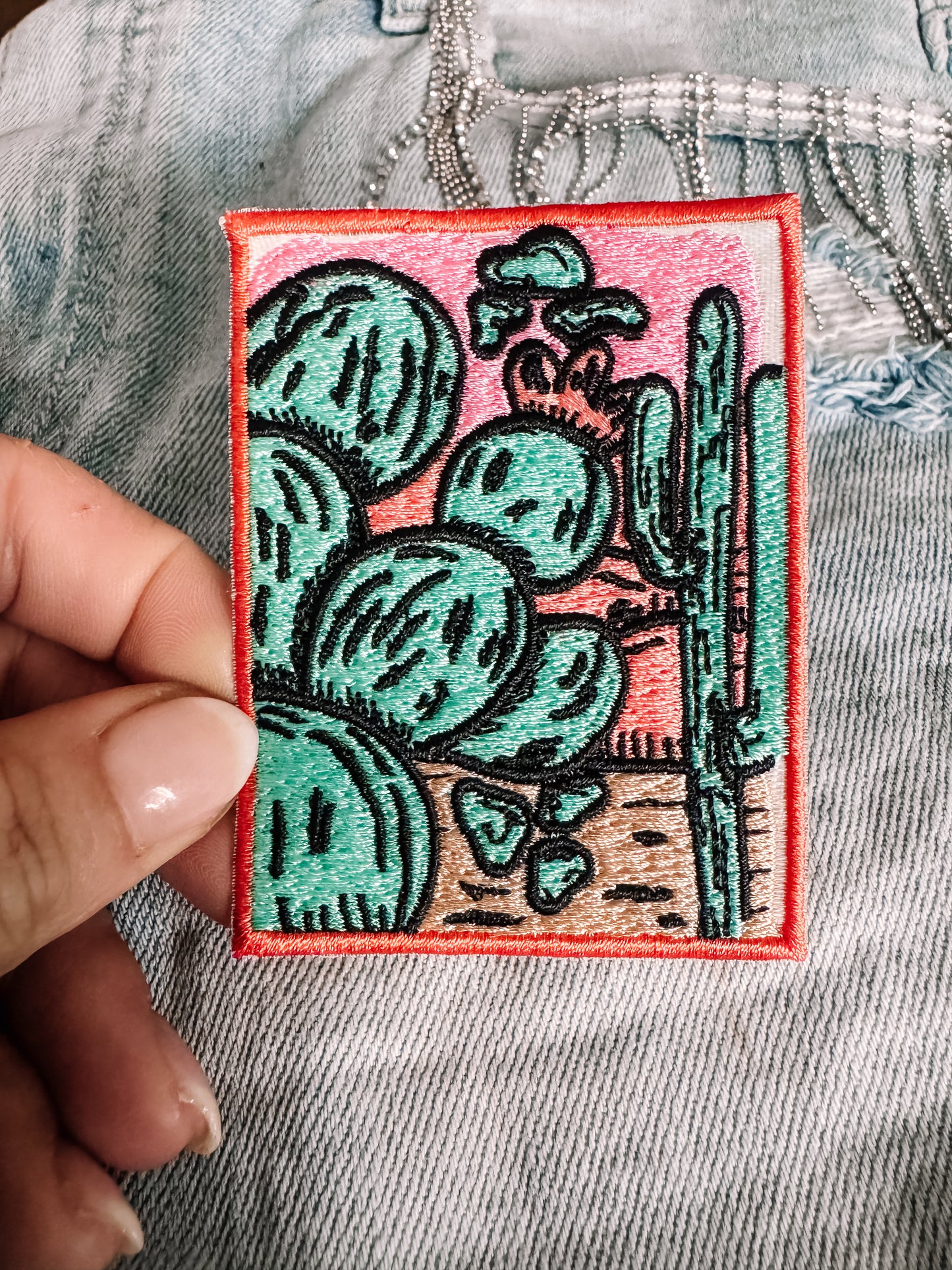 Cactus Western Scene Hat/Pocket Patch