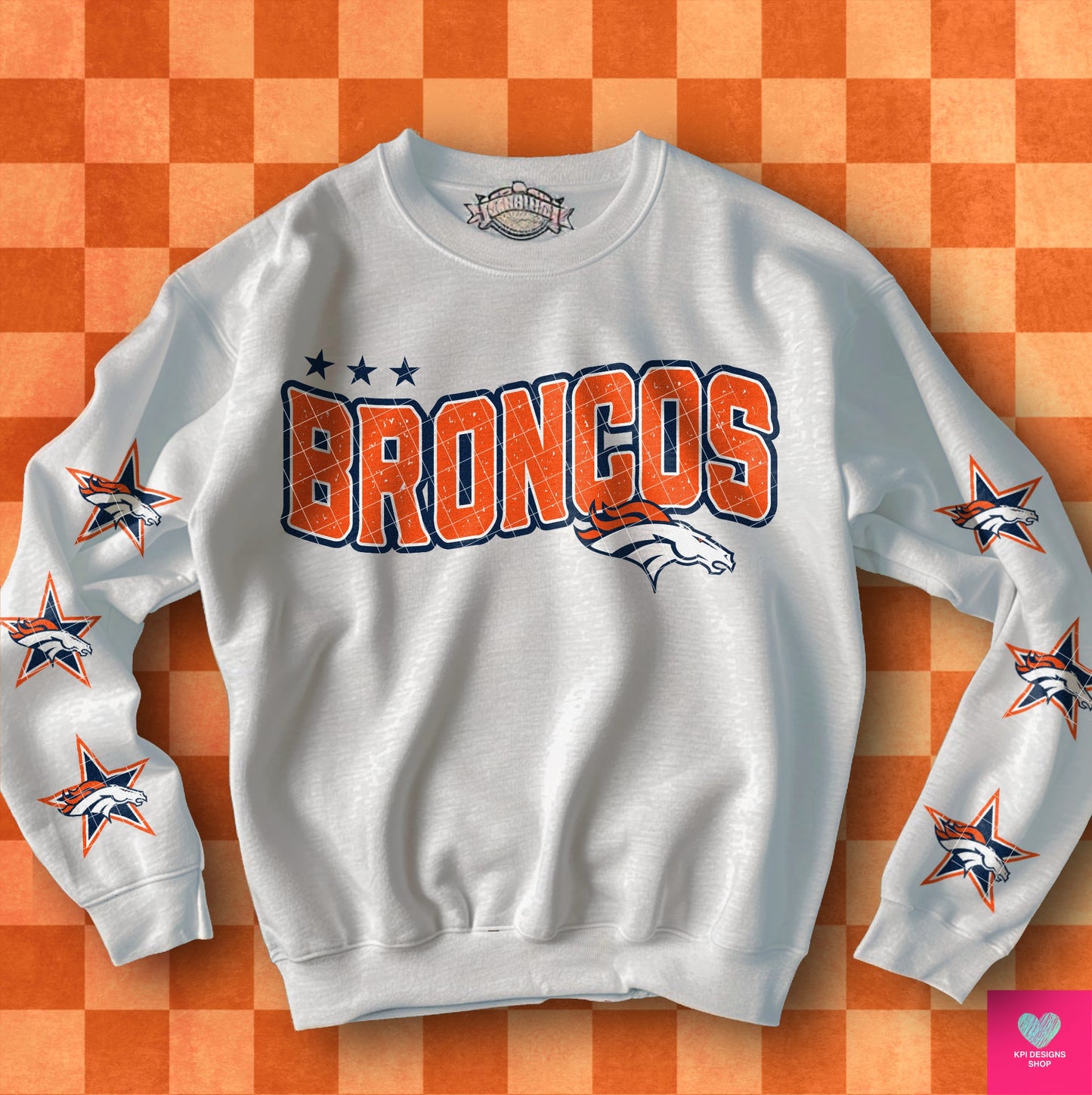 Broncos Distressed DTF Transfer (BOTH SLEEVE + FRONT)