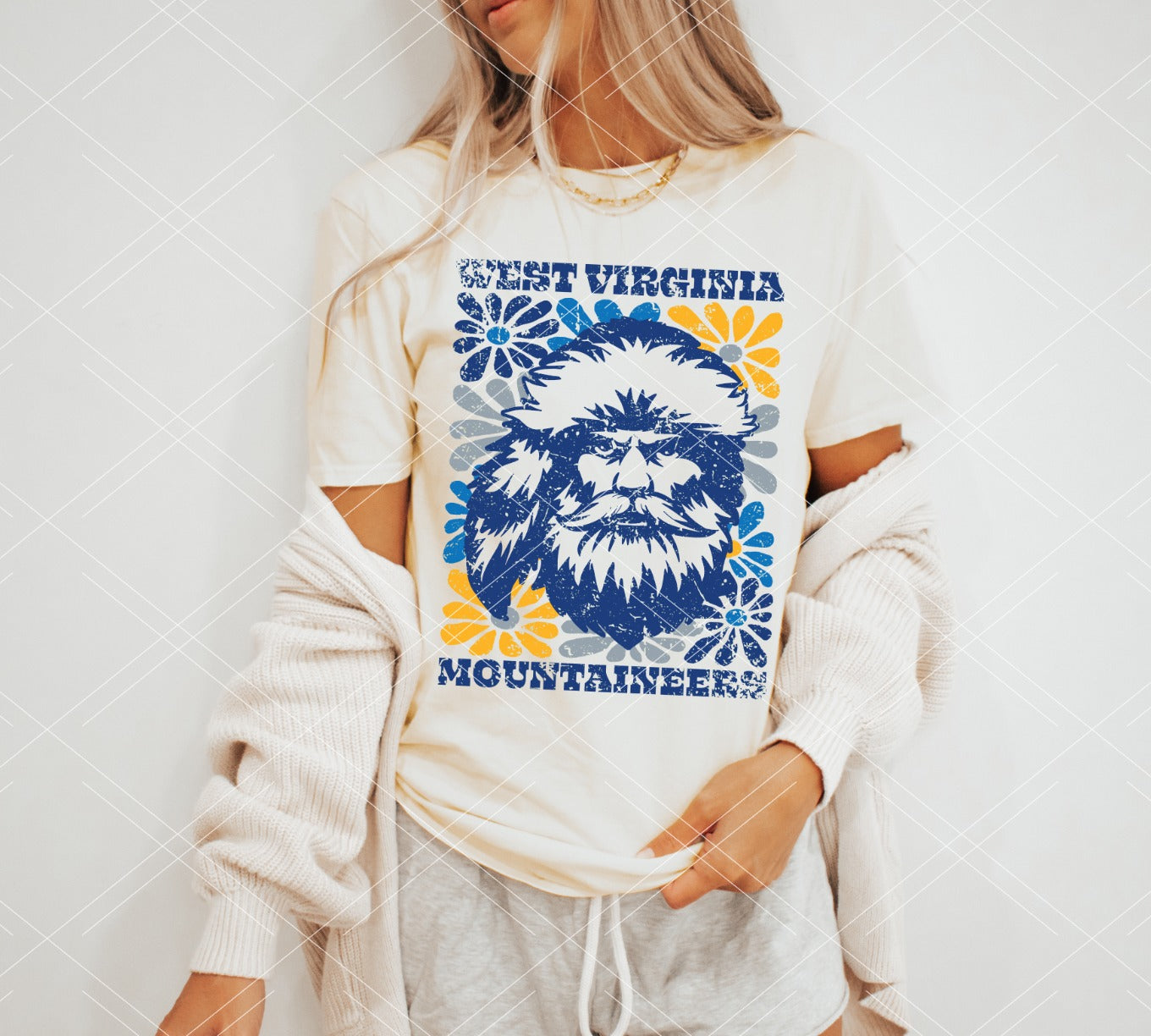 West Virginia Groovy Floral DTF Transfer