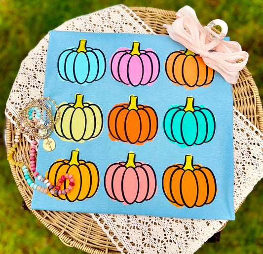 Pumpkin Patch Grid DTF Transfer