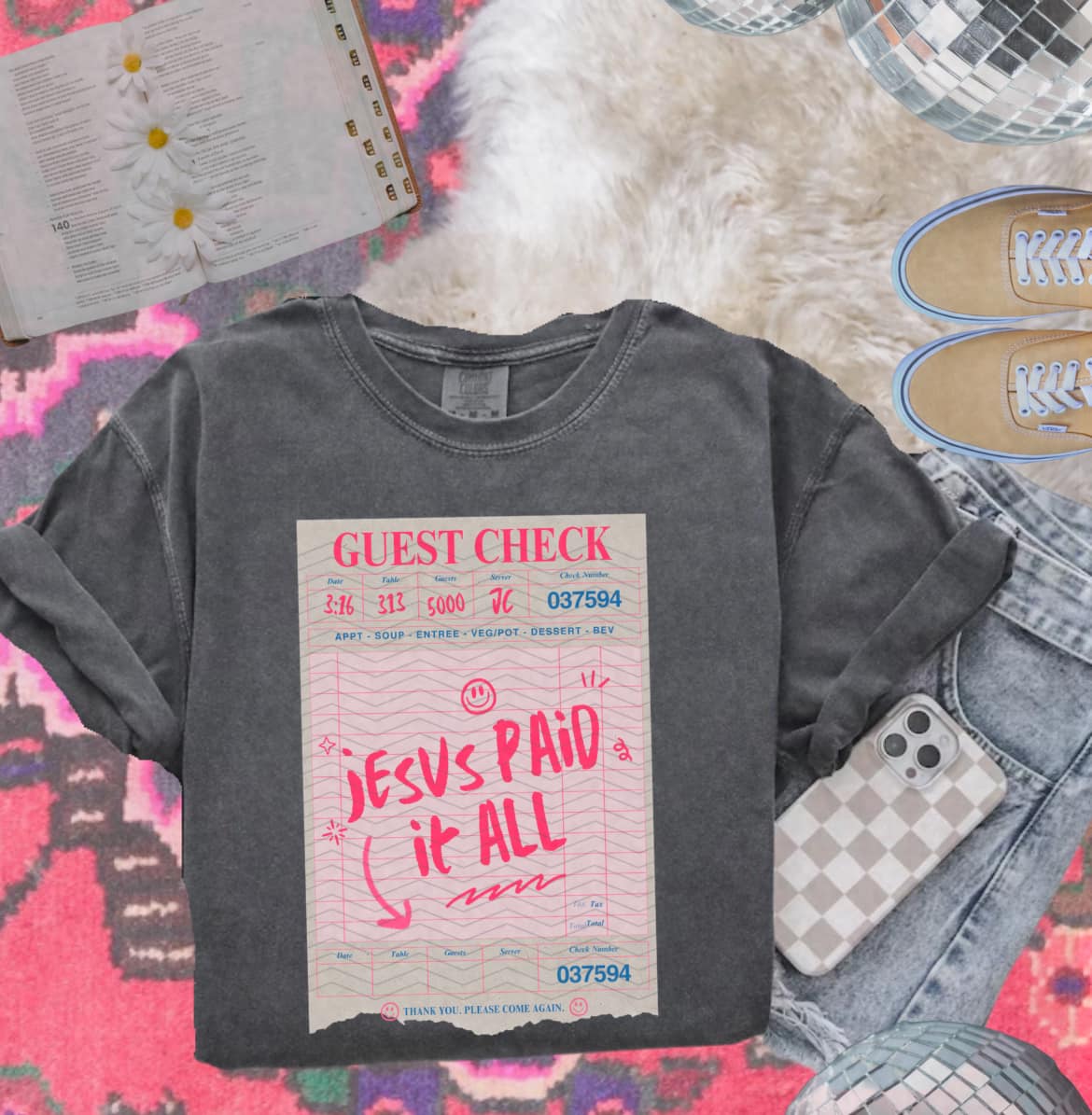 Jesus Paid it All Guest Check Faith DTF Transfer
