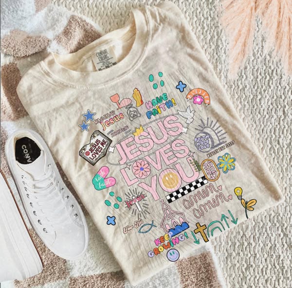 Jesus Loves You Collage DTF Transfer