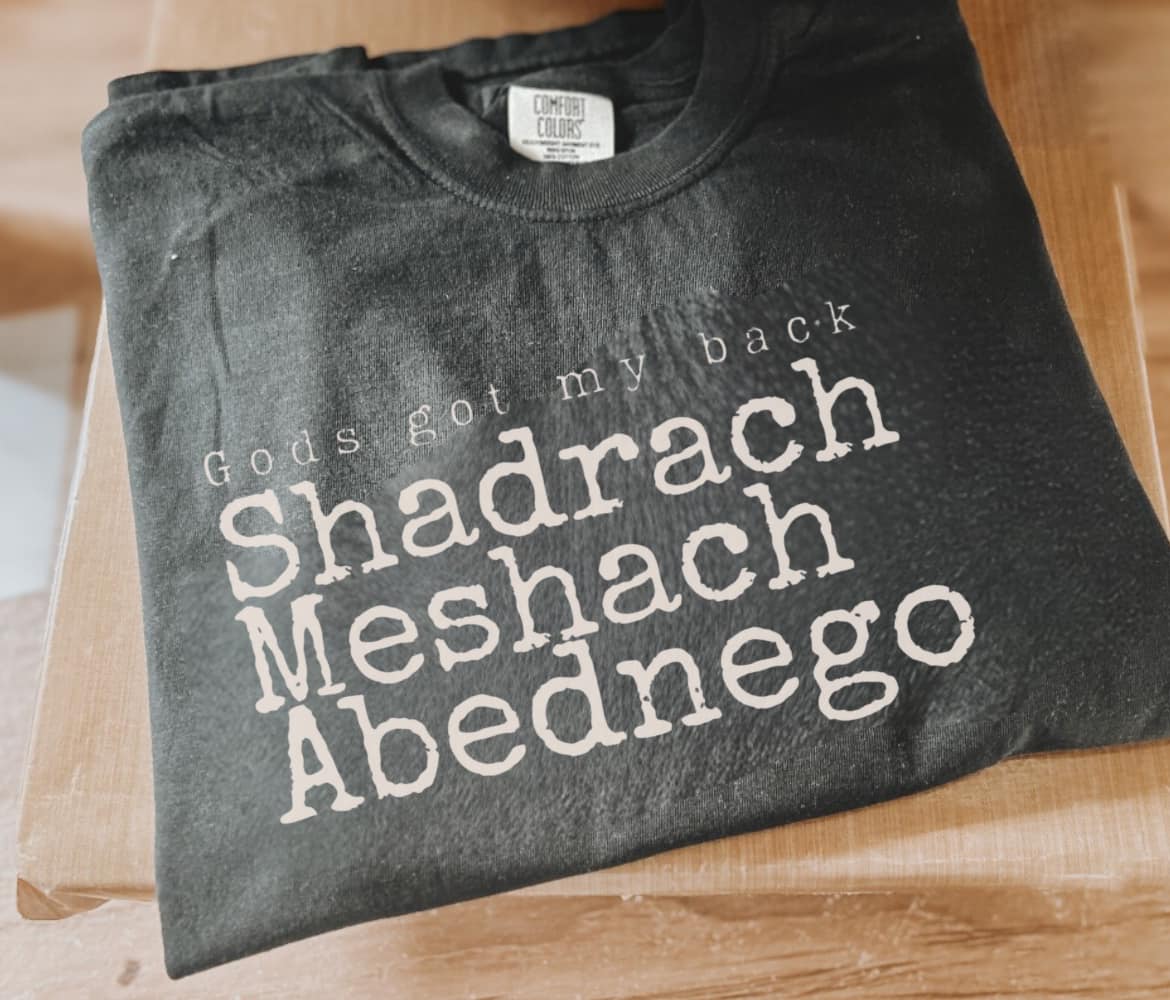 God's Got my Back White Font DTF Transfer