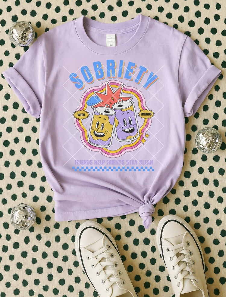 Sobriety Friends Help Friends Stay Clean DTF Transfer