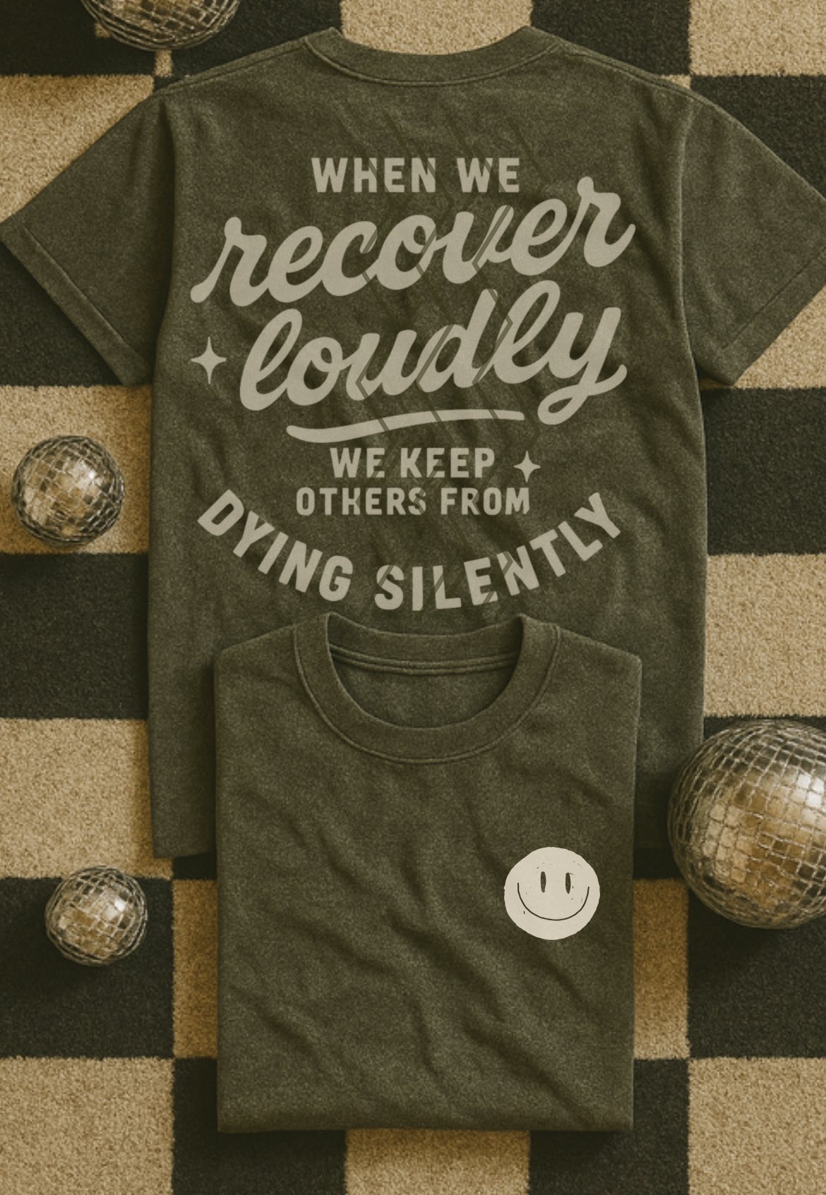 Recover Loudly Sobriety Vintage with Pocket DTF Transfer