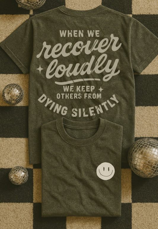 Recover Loudly Sobriety Vintage with Pocket DTF Transfer
