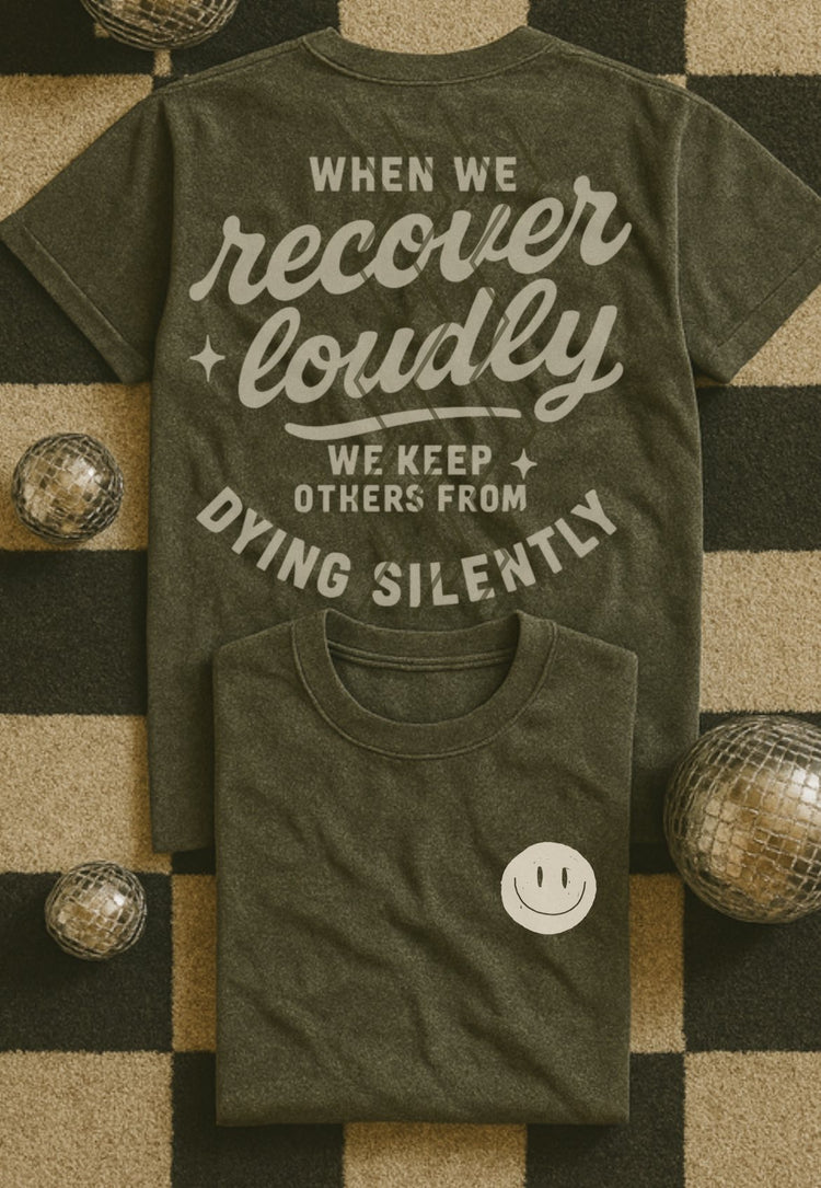 Recover Loudly Sobriety Vintage with Pocket DTF Transfer