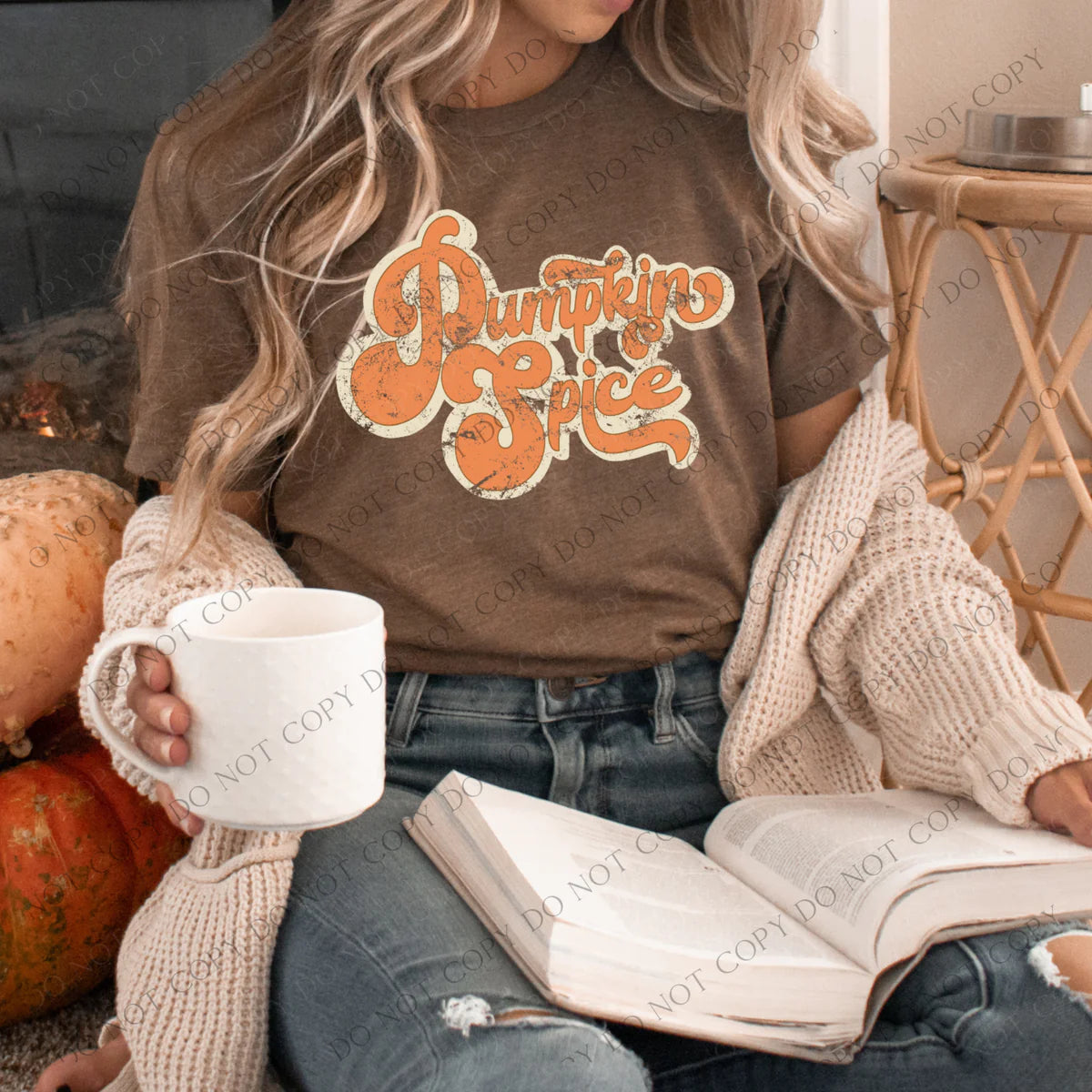 Distressed Pumpkin Spice Fall DTF Transfer
