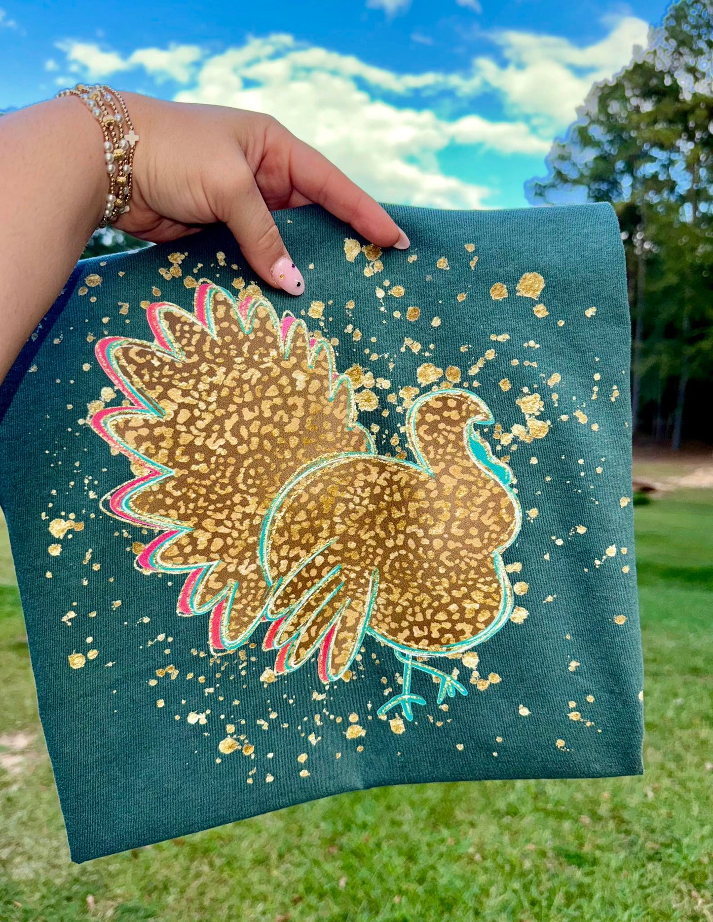 Leopard Glitter Turkey Thanksgiving DTF Transfer