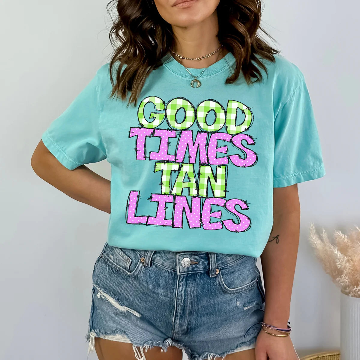 Good Times Tan Lines Patchwork Summer DTF Transfer