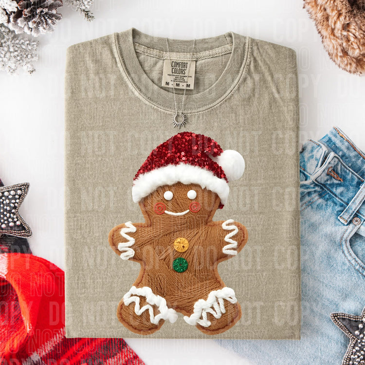 Faux Yarn Gingerbread DTF Transfer