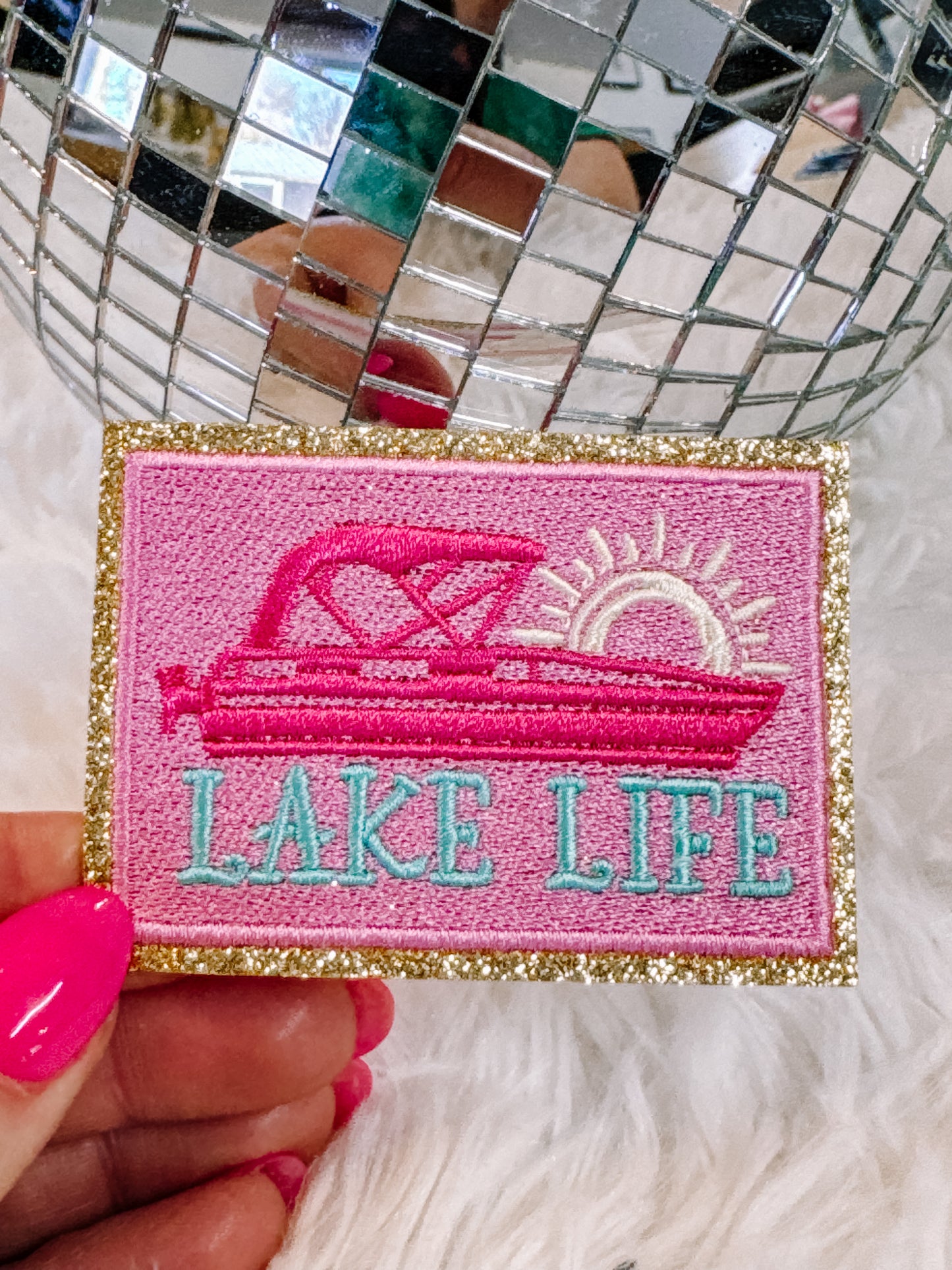 Glitter Lake Life Hat/Pocket Patch