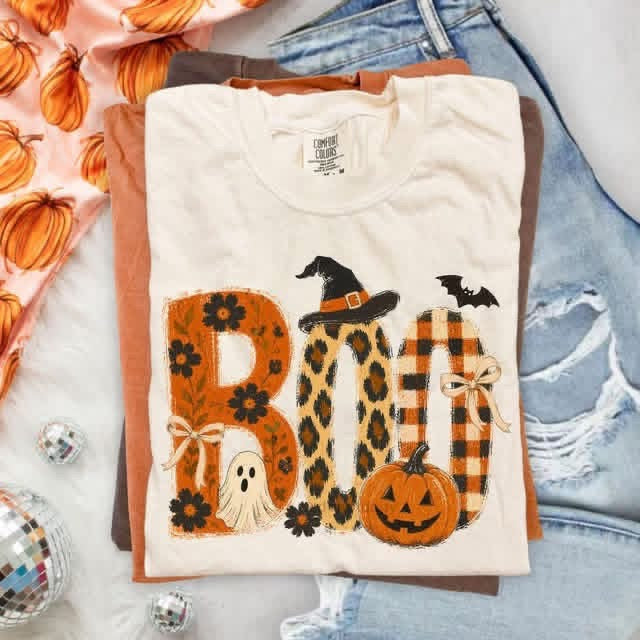 Boo Whimsical Halloween DTF Transfer