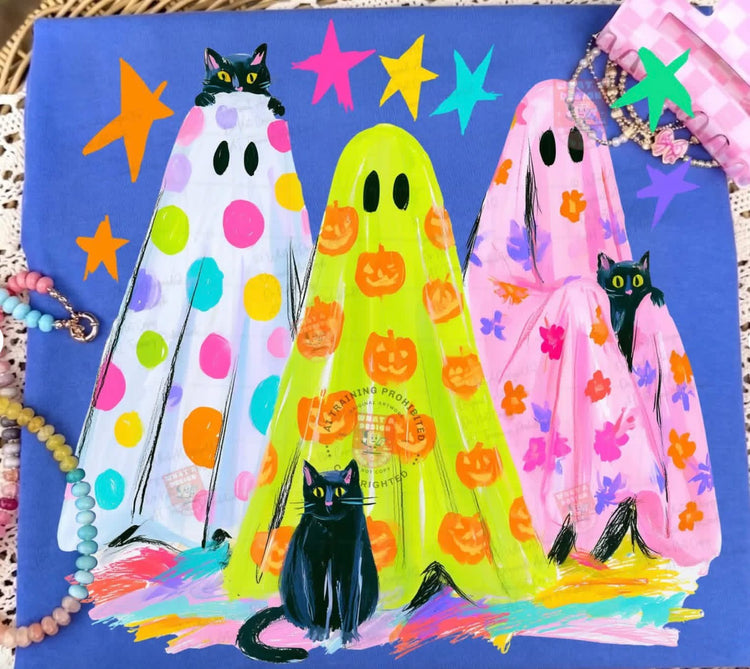 Pink Ghost Trio DTF Transfer