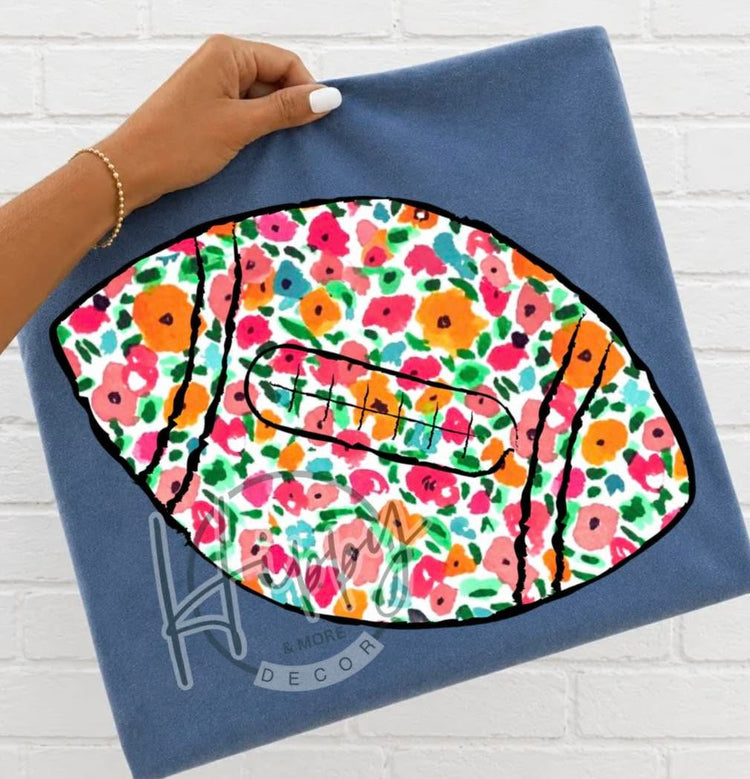 Preppy Fall Floral Football DTF Transfer