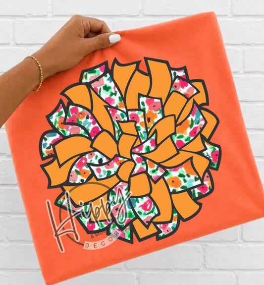 Preppy Fall Floral Cheerleader DTF Transfer