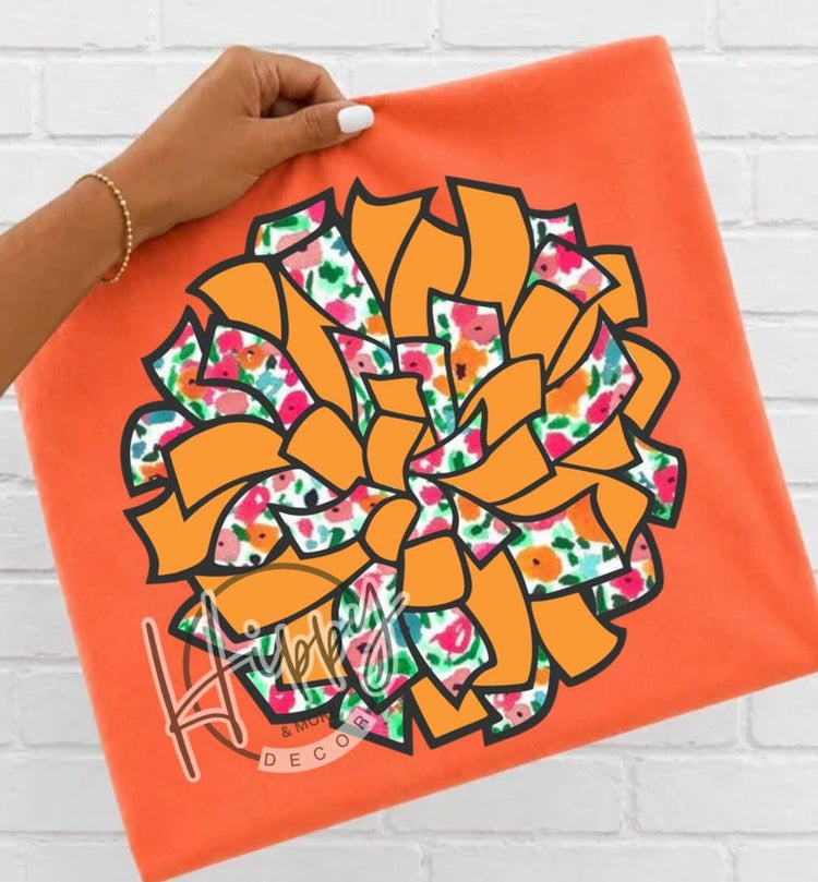 Preppy Fall Floral Cheerleader DTF Transfer