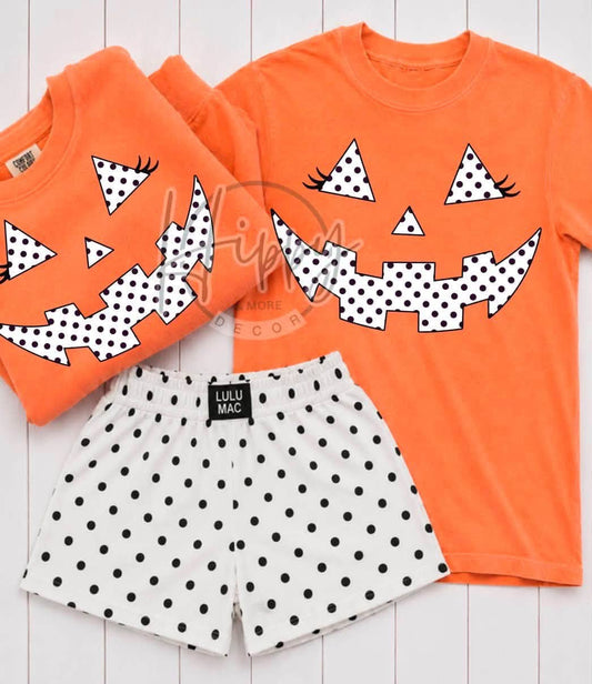 Polka Dot Jackolantern' Halloween DTF Transfer