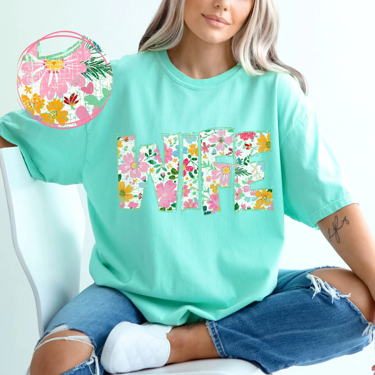 Floral Wife DTF Transfer