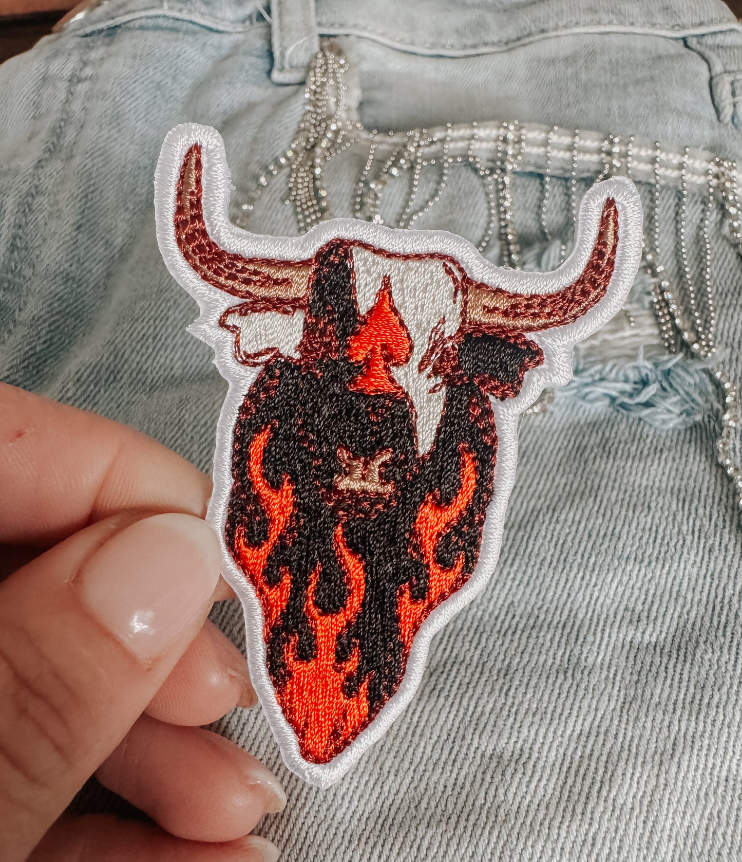 Western Spade Cowskull Hat/Pocket Patch