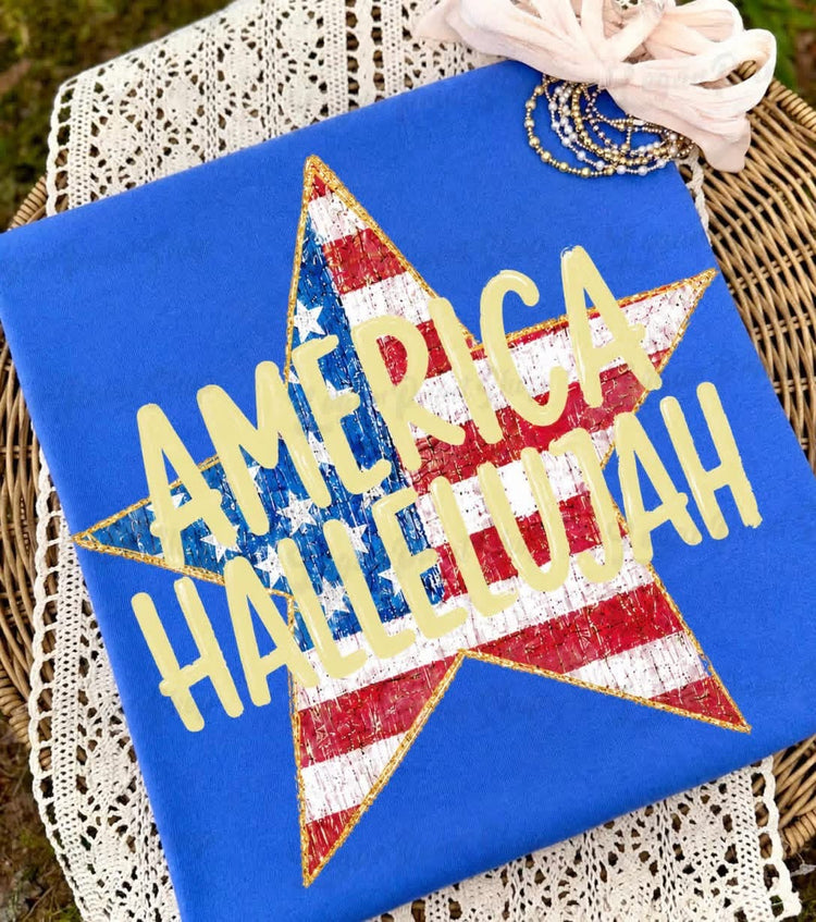 America Hallelujah Trendy 4th of July DTF Transfer