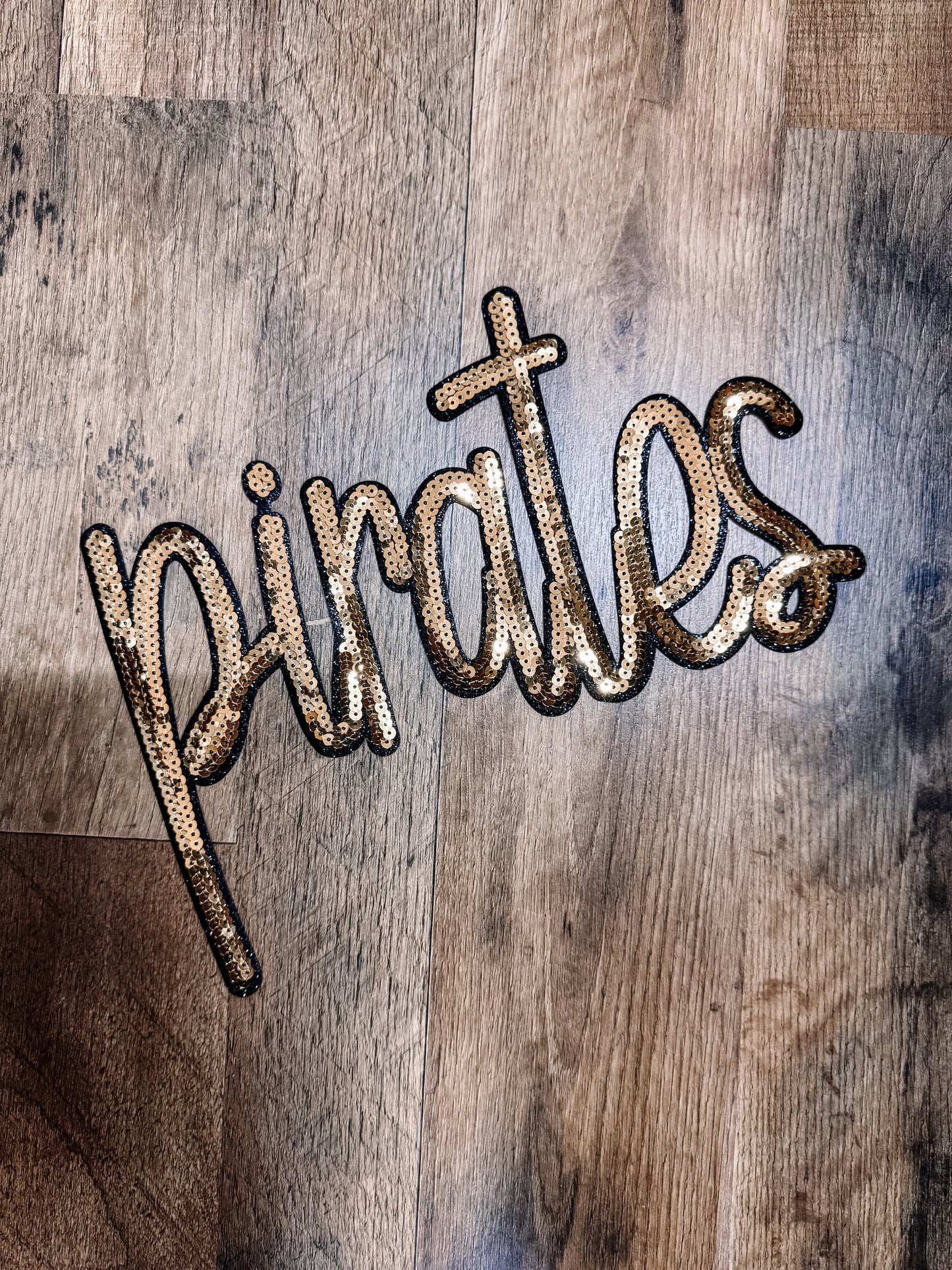 Gold Pirates Sequin Chenille Patch (Adult Size)