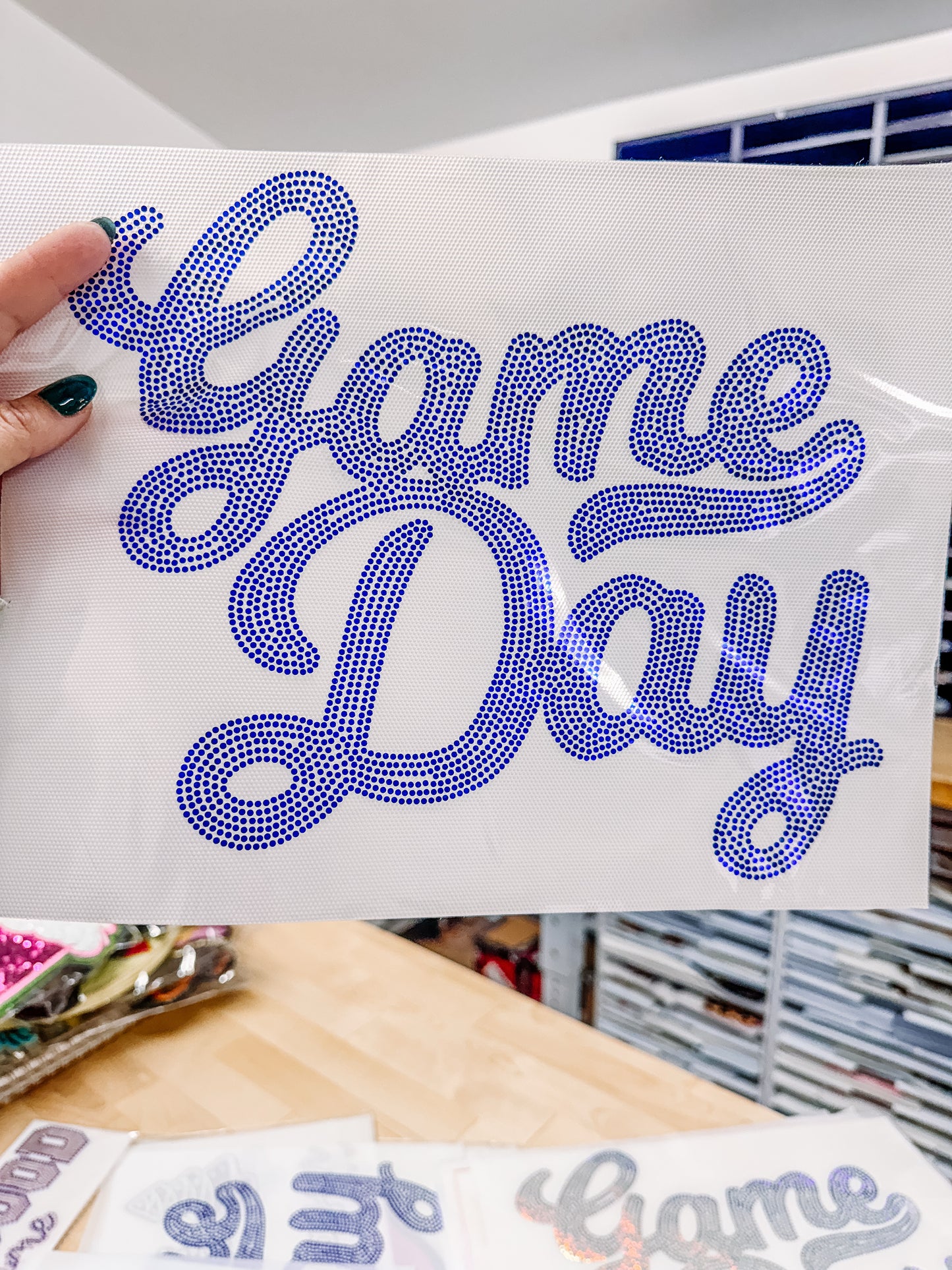 Blue Game Day Spangle Transfer