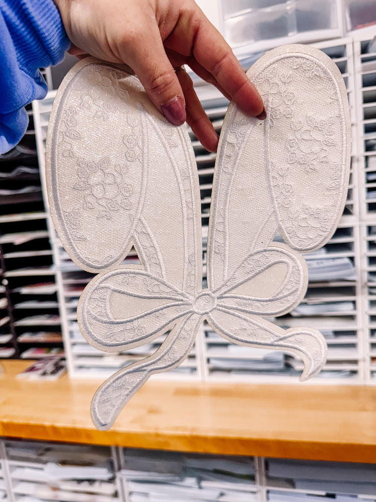 Lace Sequin Bunny Ears Chenille Patch