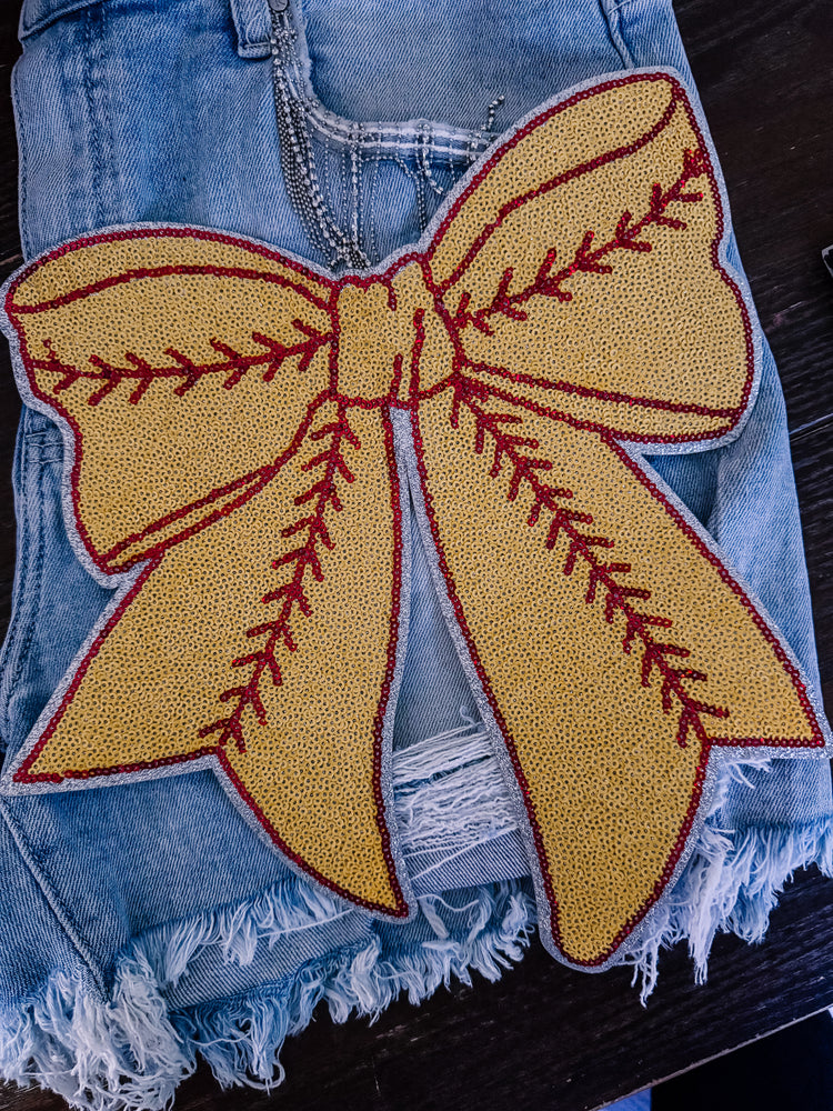 Softball Sequin Chenille Patch
