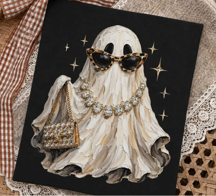 Preppy Halloween Ghost Doodle DTF Transfer