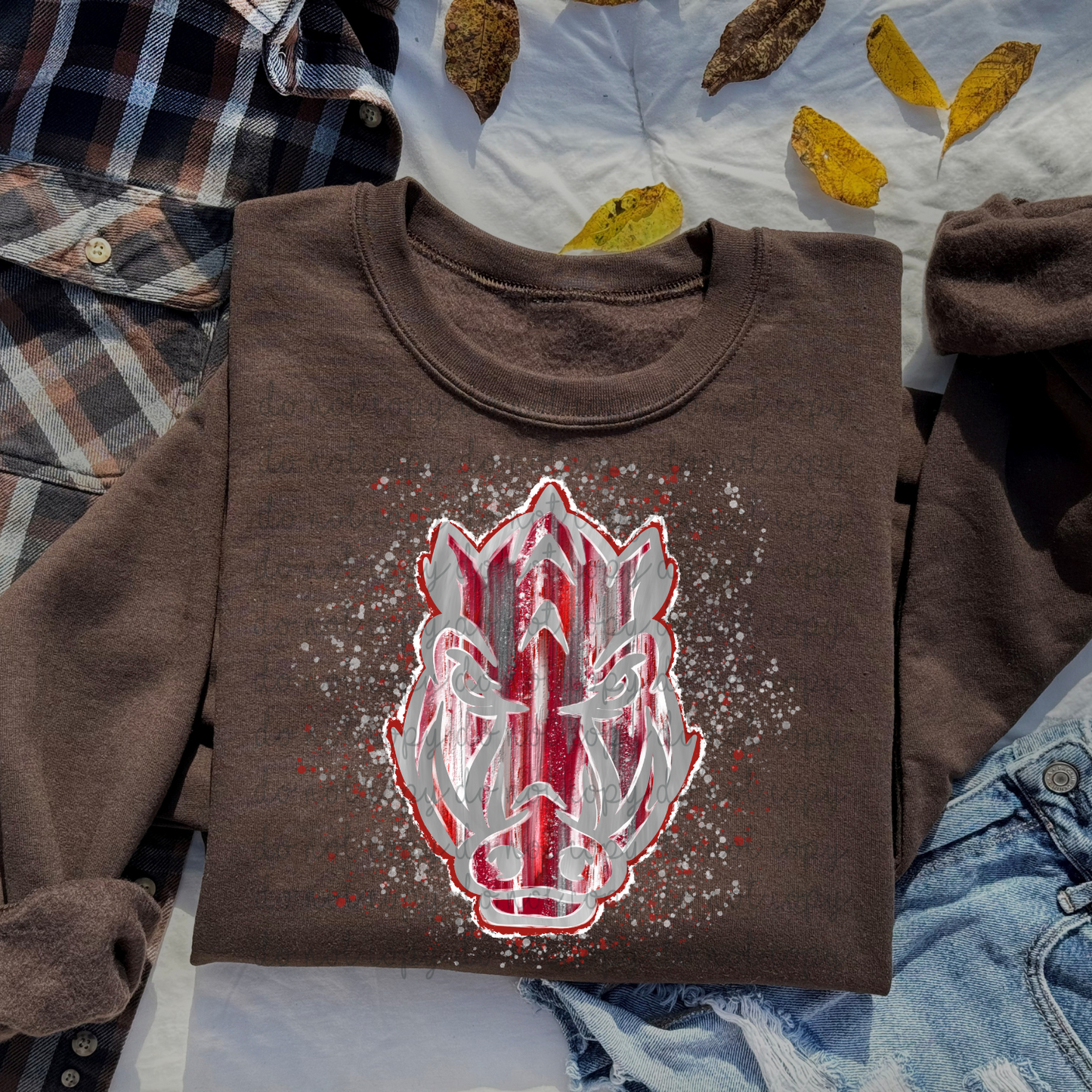 Brushstroke Arkansas Razorbacks DTF Transfer