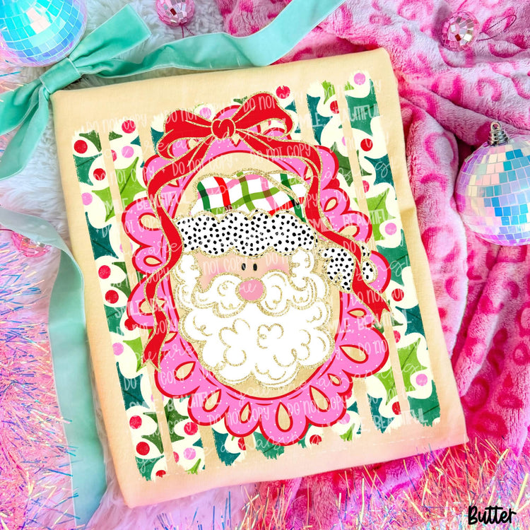 Preppy Santa Frame Christmas DTF Transfer