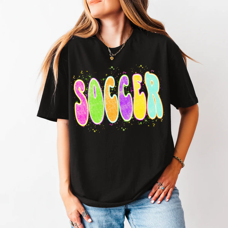 Neon Soccer DTF Transfer