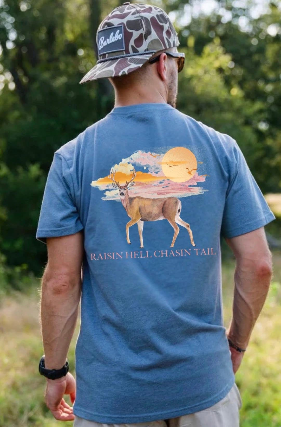 Raising Hell Chasing Tail Deer Hunting DTF Transfer